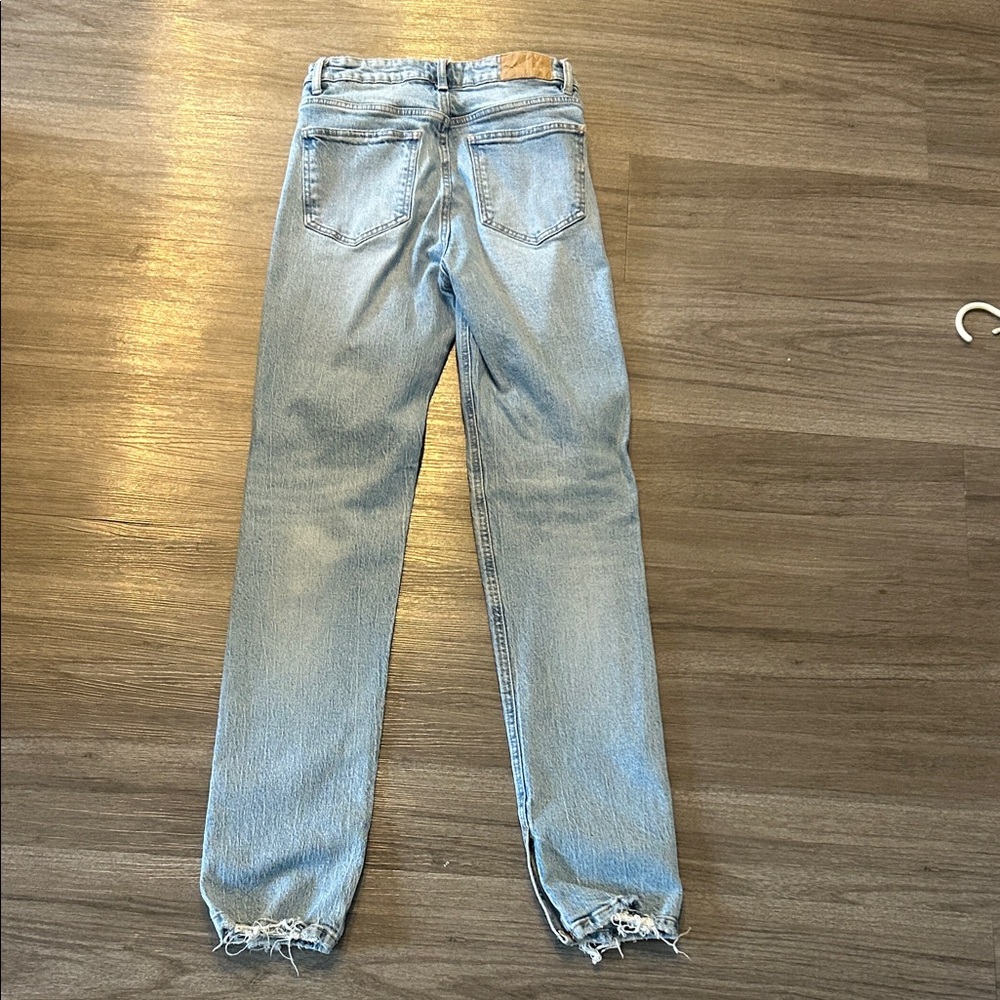 Zara Light Blue Straight Leg Jeans - Picture 3 of 3